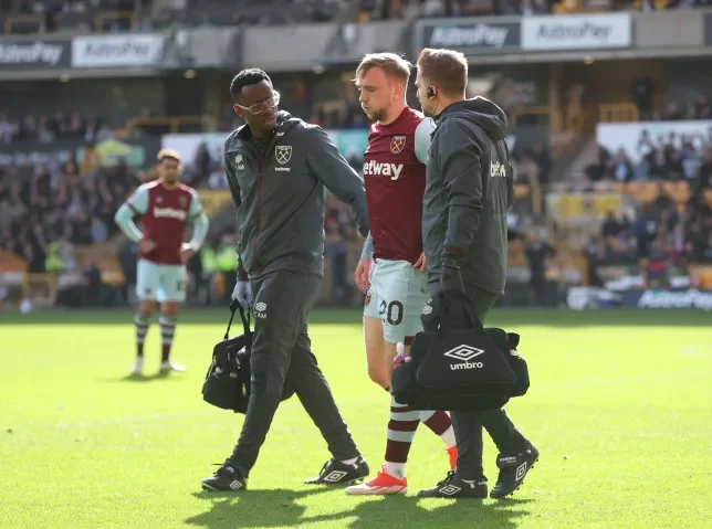 Bowen is injured in Wolves v West Ham Premier League game