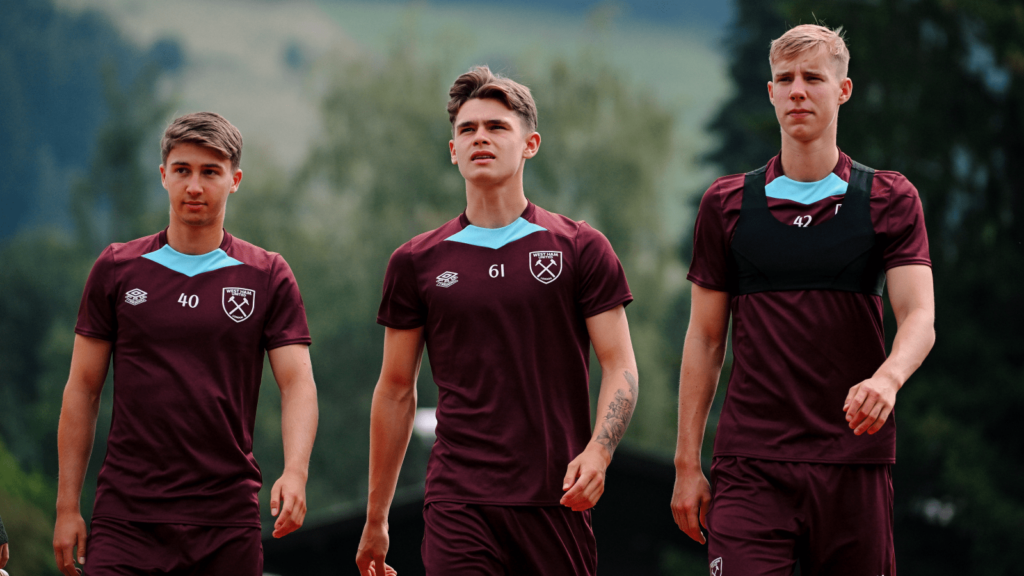 Orford, Casey and Earthy at West Ham's training ground