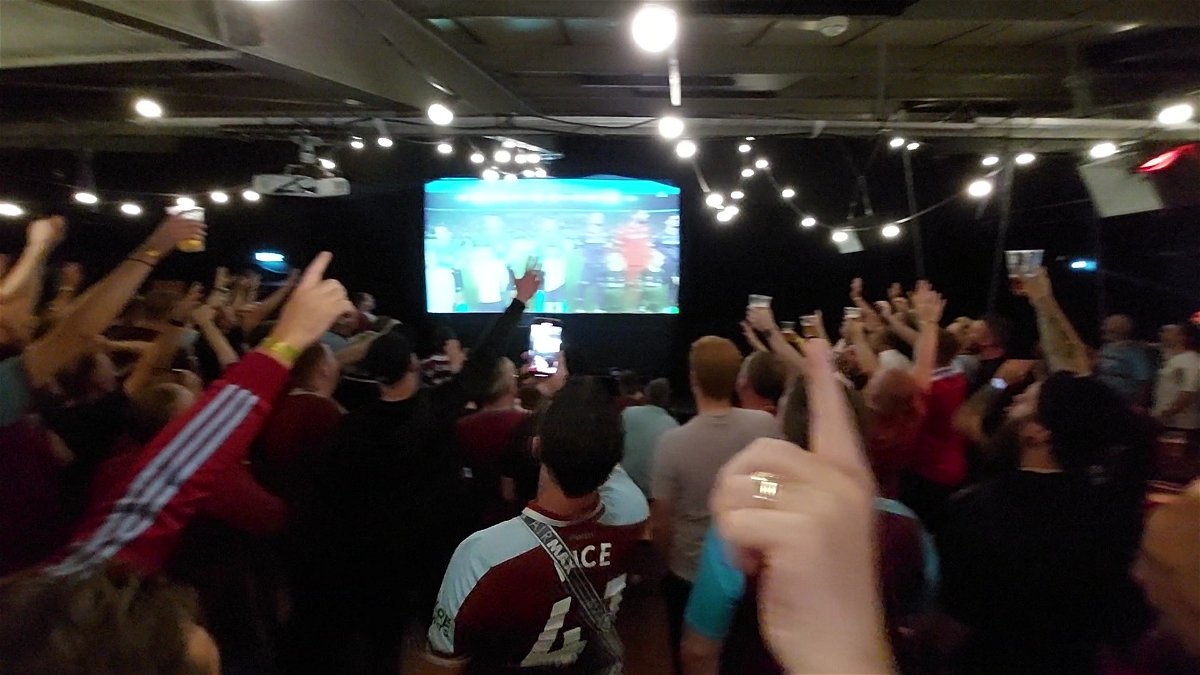 West Ham fans gathered in their numbers to celebrate the Conference League victory in Prague 
