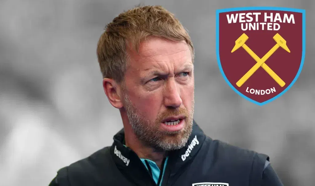 Graham Potter looks concerned about his West Ham future