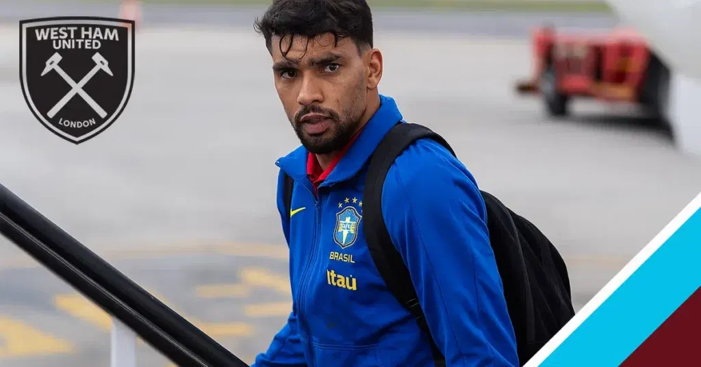 Lucas Paqueta boards a plane