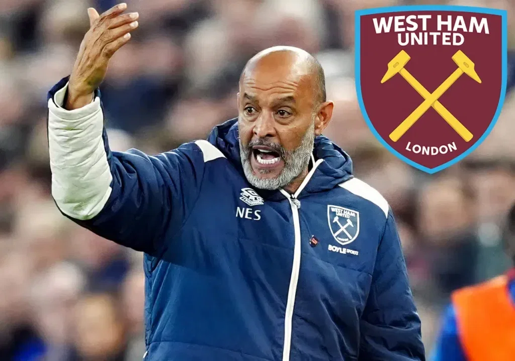 Nuno Espirito Santo gestures to his West Ham players 