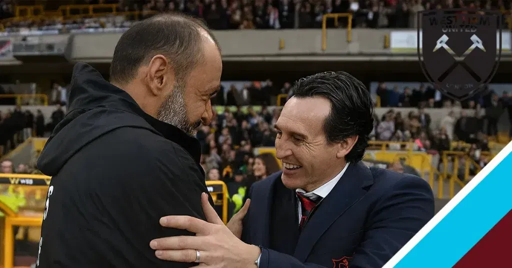 Nuno Espirito Santo hugs Unai Emery