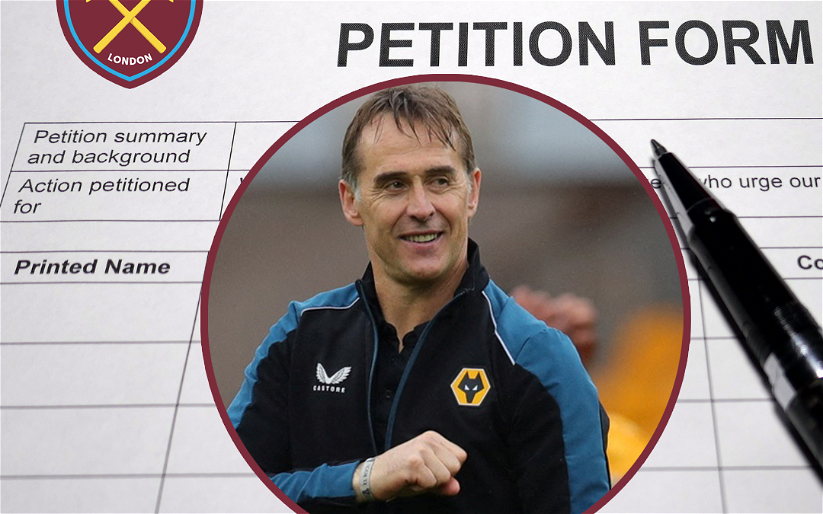 Image for West Ham fans to block Lopetegui with petition