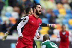 LISBON, PORTUGAL - JANUARY 10: SC Braga's forward Rafa Silva celebrates after scoring a goal during the Primeira Liga match between Sporting CP and SC Braga at Estadio Jose Alvalade on January 10, 2016 in Lisbon, Portugal.  (Photo by Gualter Fatia/Getty Images)