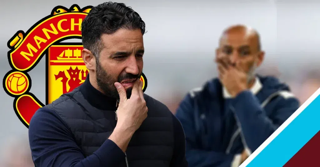 Ruben Amorim looks concerned