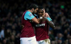 *** during the Barclays Premier League match between West Ham United and Southampton at the Boleyn Ground on December 28, 2015 in London, England.