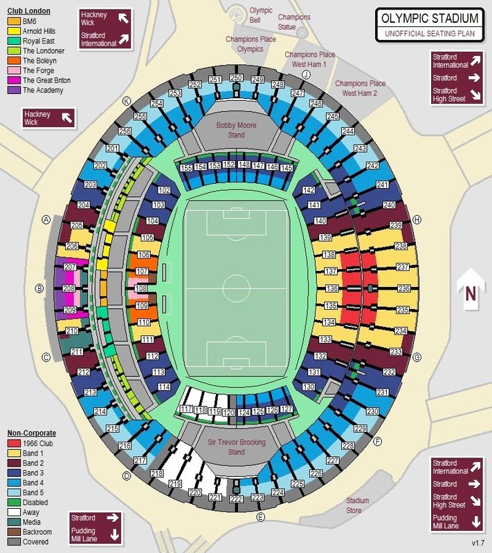London Stadium Seating plan West Ham News