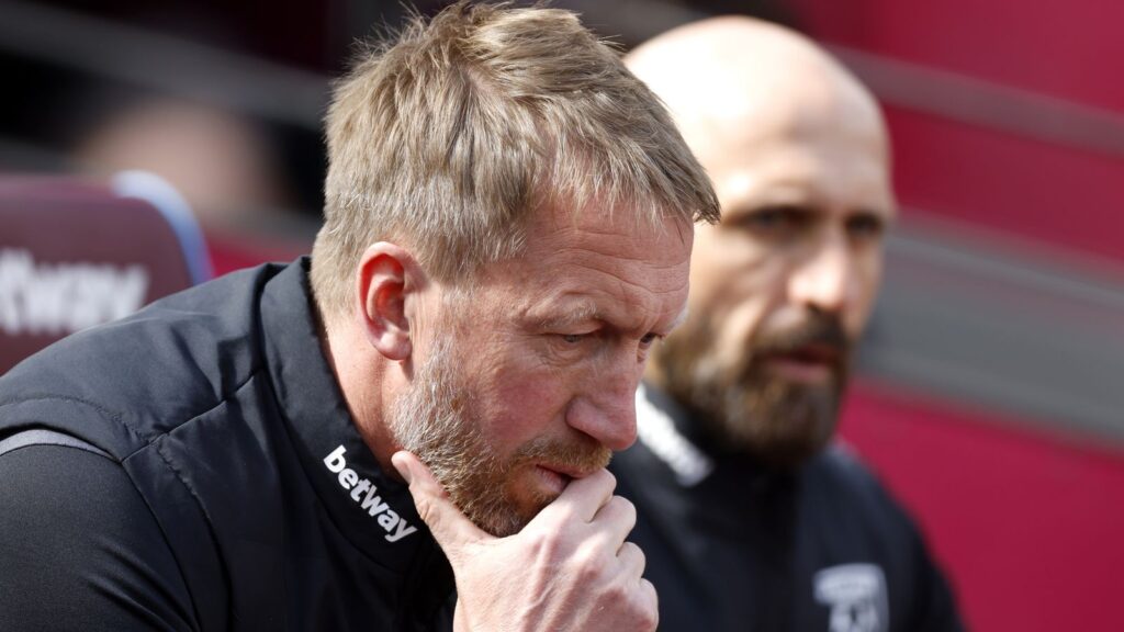 Graham Potter looks concerned following another loss