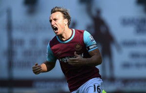 during the Barclays Premier League match between West Ham United and A.F.C. Bournemouth at the Boleyn Ground on August 22, 2015 in London, England.