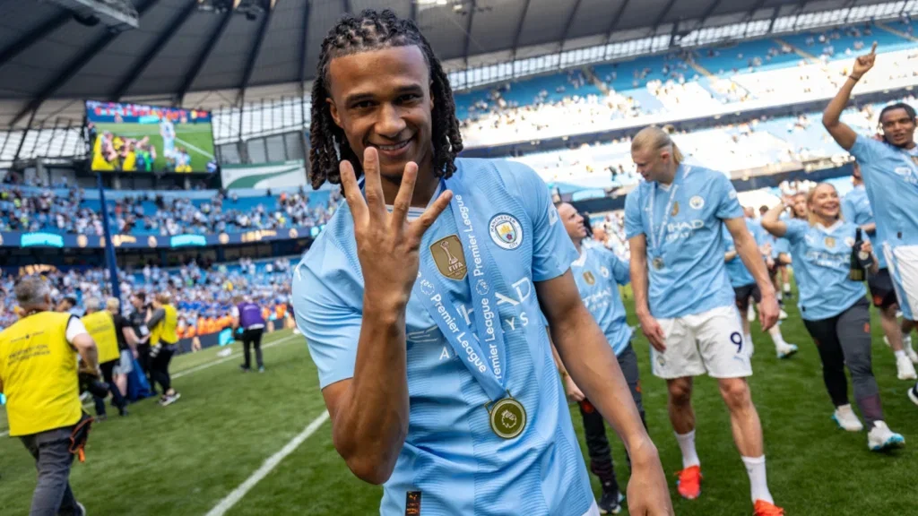 West Ham target Nathan Ake celebrates another Premier League title 