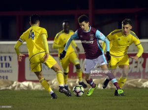 Nathan Holland in action against Nottingham Forest's youngsters