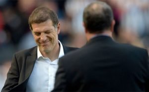 Slavin Bilic West Ham Manager Face Rafa Benitez Close Up